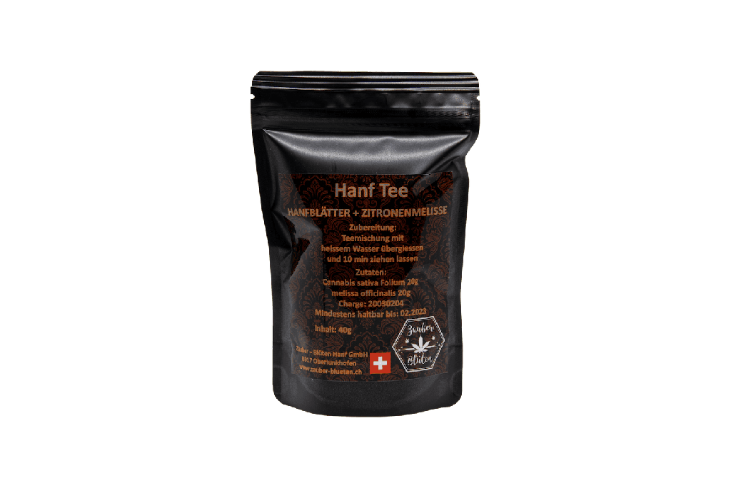 [875897] Hanf Tee mit Zitronenmelisse offen 40g